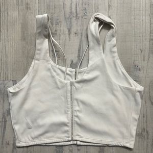 Nike crop work out top white